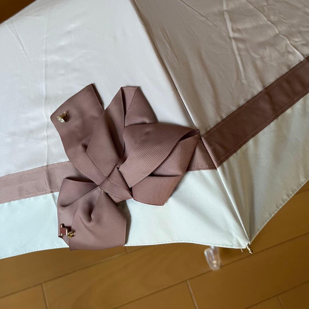 ランバンリボン付き折りたたみ晴雨兼用傘新品未使用品