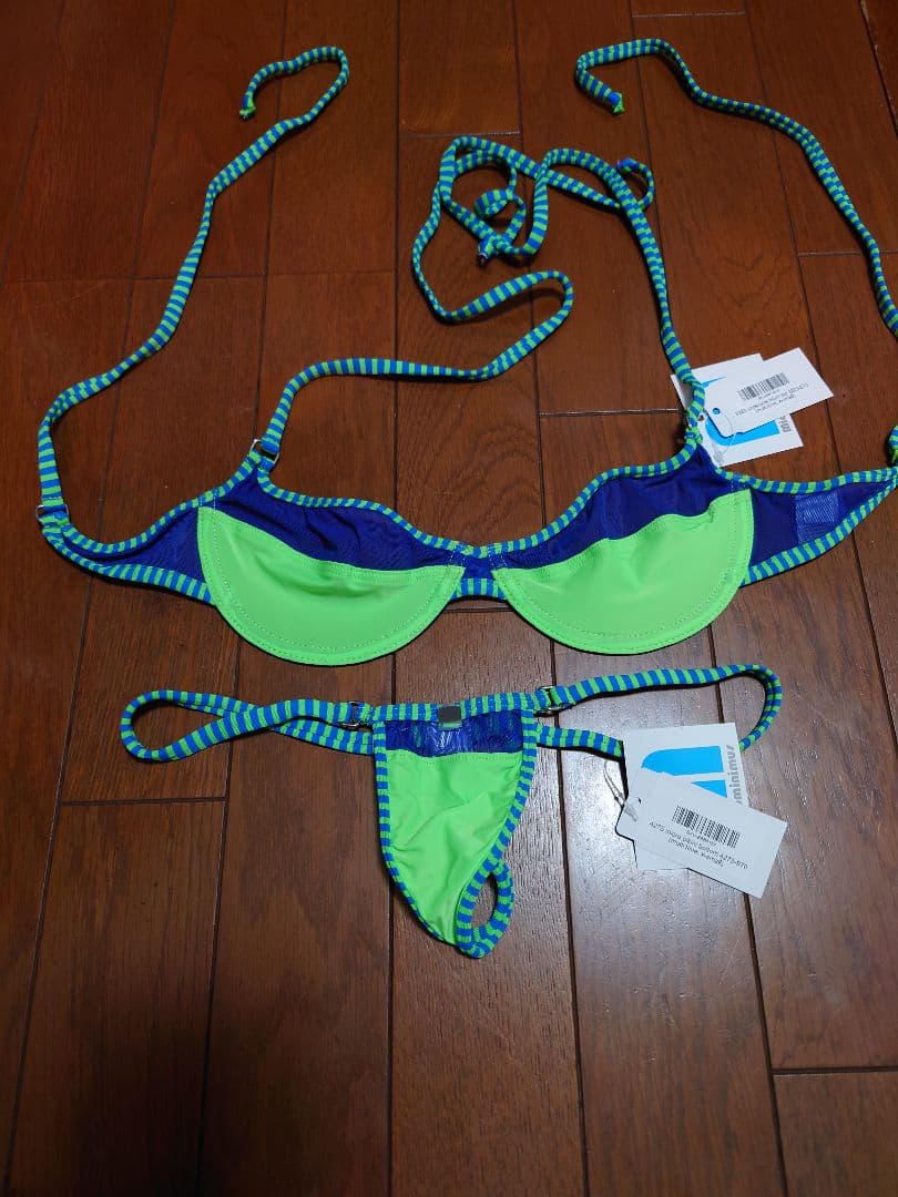 WickedWeasel microminimusライム/ブルーメッシュビキニ