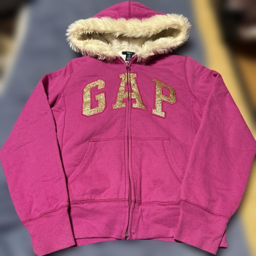00s old GAP ファー ジップパーカー 平成ギャル y2k グリッター