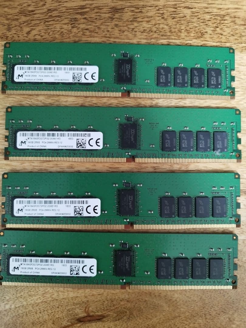 【動作品】PC4-2666V-RE2-12 メモリ 64GB(16GB 4枚)