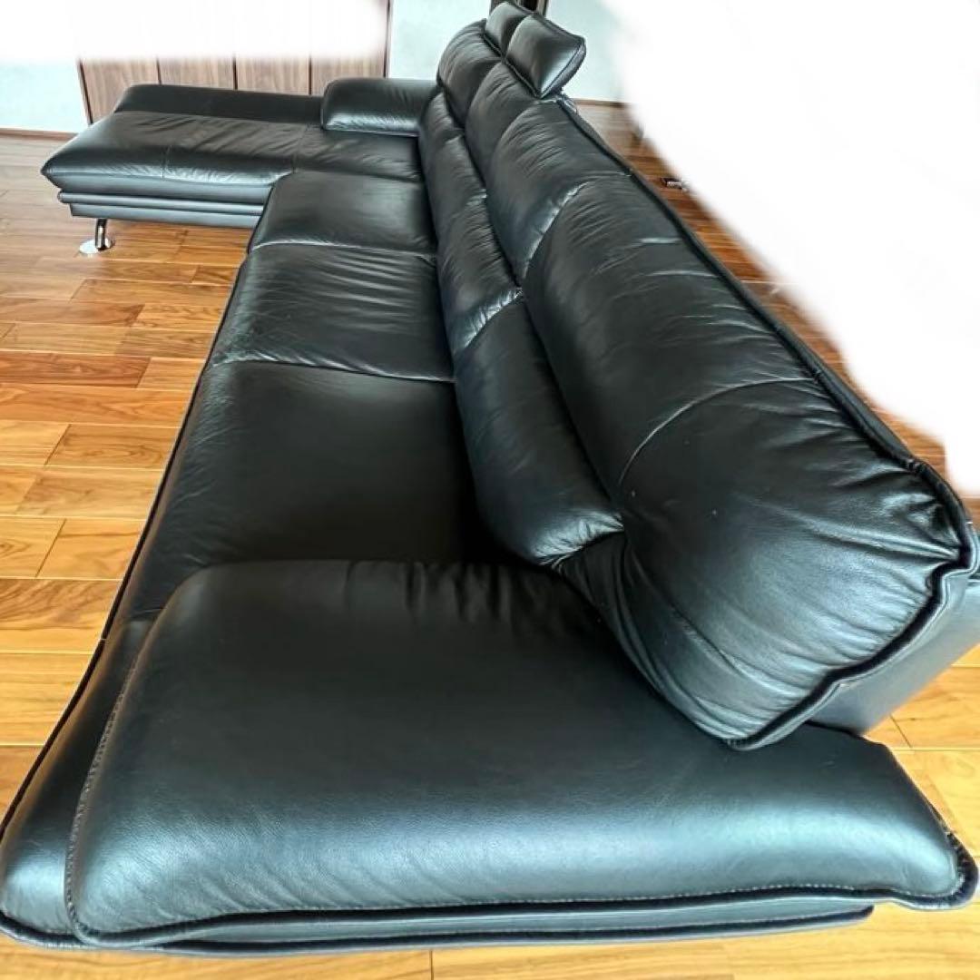 ニトリ　本革カウチソファ　4人掛け