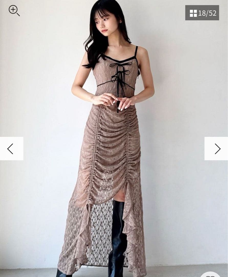 RESEXXY レースキャミワンピース　ベージュ