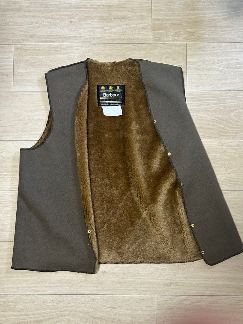 バブアー Barbour ライナーベスト ヴィンテージ ブラウン フェイクファー