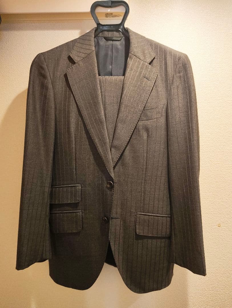 ★麻布テーラー　★William Halstead グレー ビジネススーツ