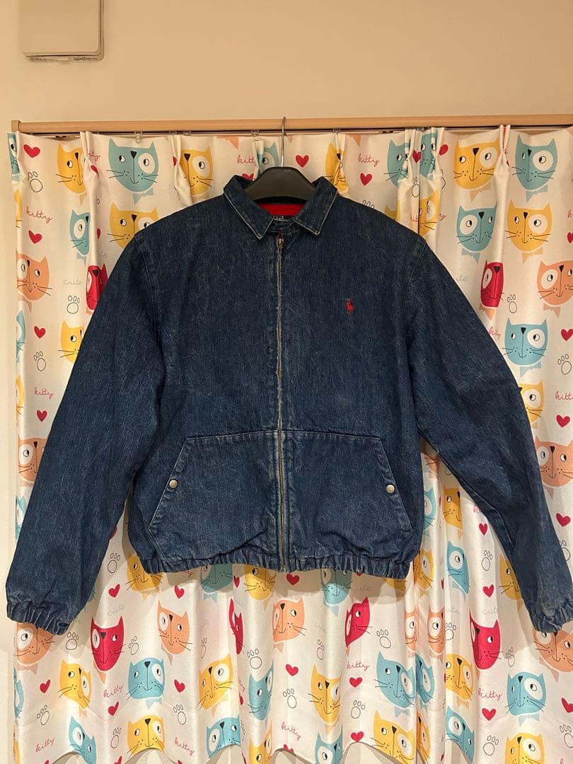 90s USA製　ラルフローレン デニムスイングトップ 短丈　XL チンスト付き