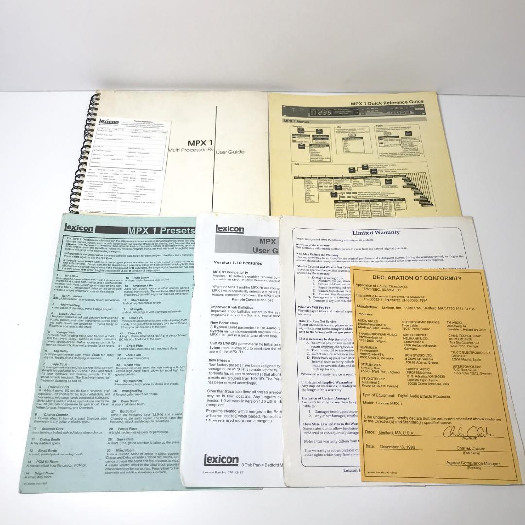 【希少良品】Lexicon mpx1 マルチエフェクター リバーブ ディレイ