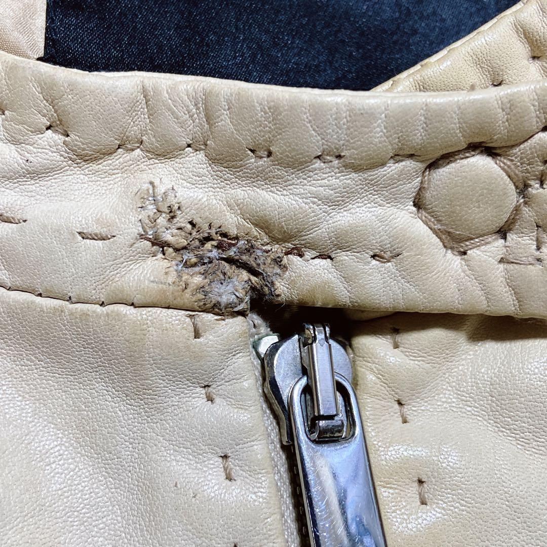 エンポリオアルマーニ　シングルライダースジャケット　ダブルジップ　ロゴジップ