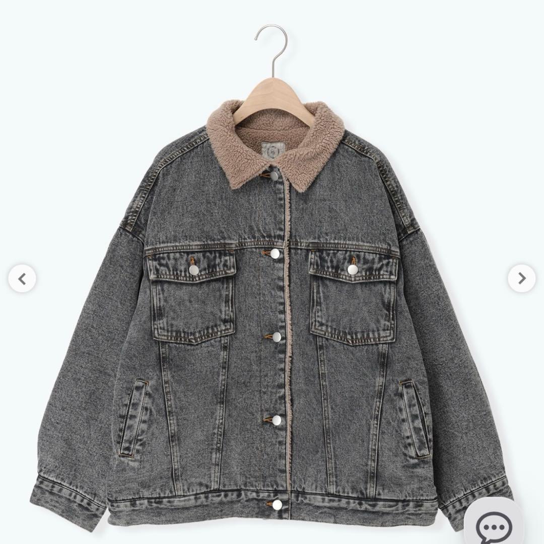 サマンサモスモス デニムボア デニムジャケット　ブラック