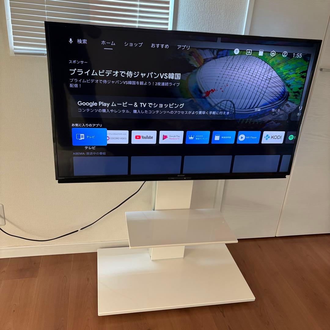 【美品】SHARP 液晶テレビ AQUOS と白色移動式スタンド
