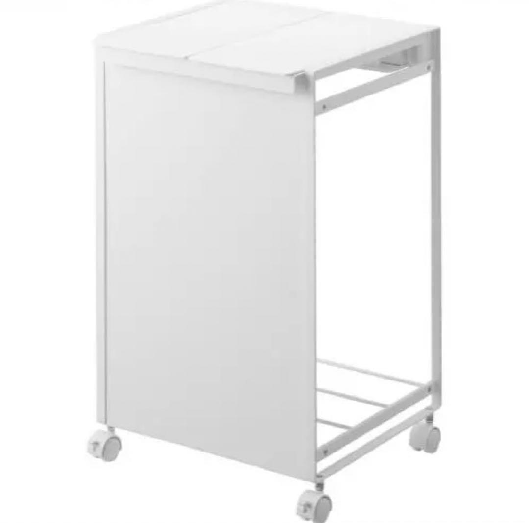 新品 tower 蓋付き目隠し分別ダストワゴン 2分別 ホワイト　レジ袋用