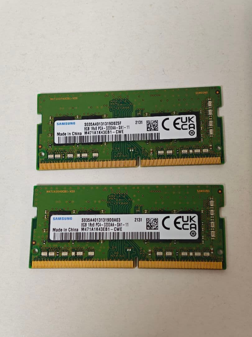 Samsung DDR4-3200 8GB×2枚 メモリ ノートPC用