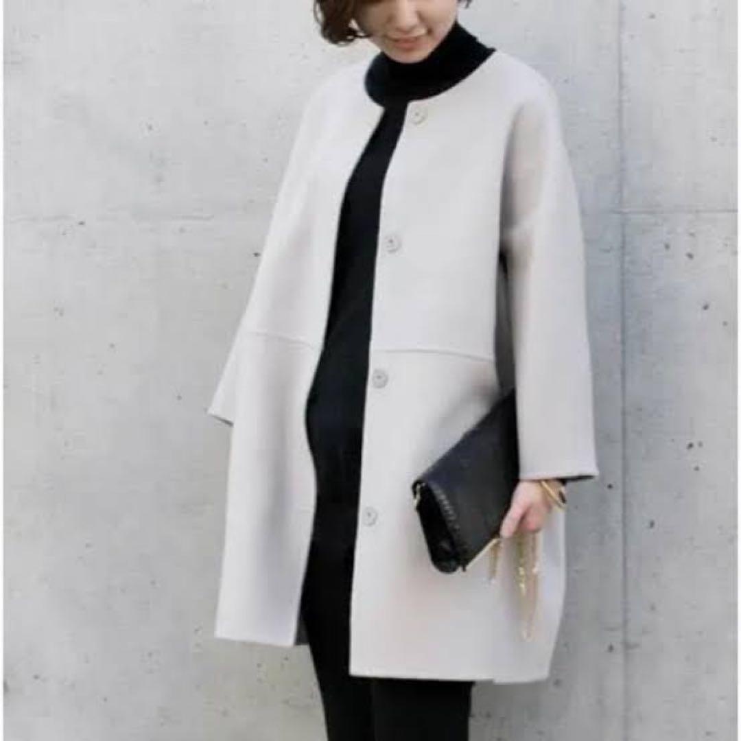 Deuxieme Classe リバーノーカラーコート ハンドメイド