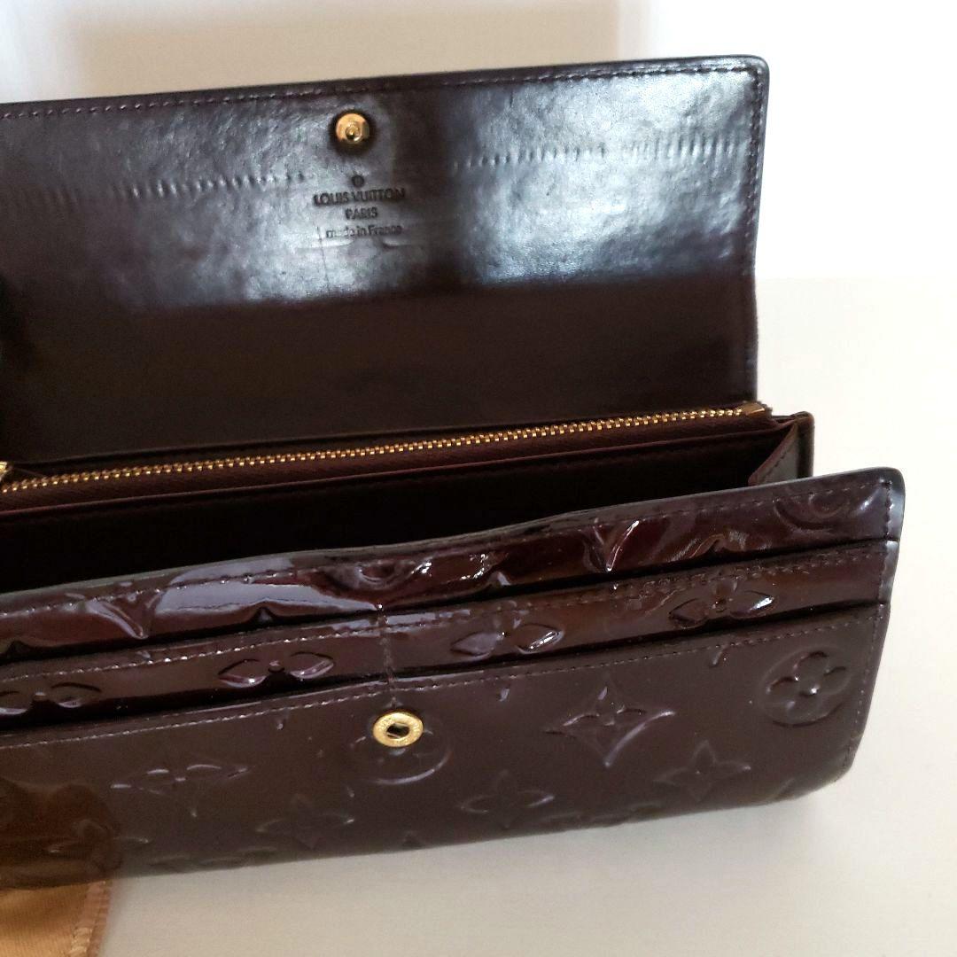 美品 ルイヴィトン ヴェルニ アマラント 10枚カード ファスナー長財布ボルドー
