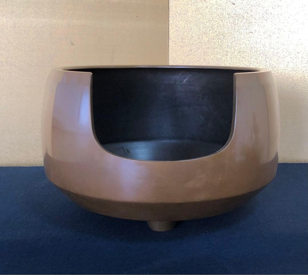 割引‼️《R》茶道具 唐銅風炉 風炉師 助信 共箱　251016い3