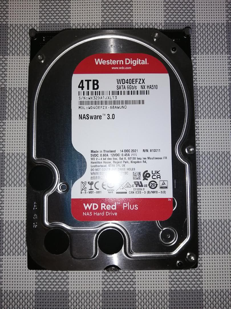 【高耐久】WD RED ウェスタンデジタル WD40EFZX 4TB