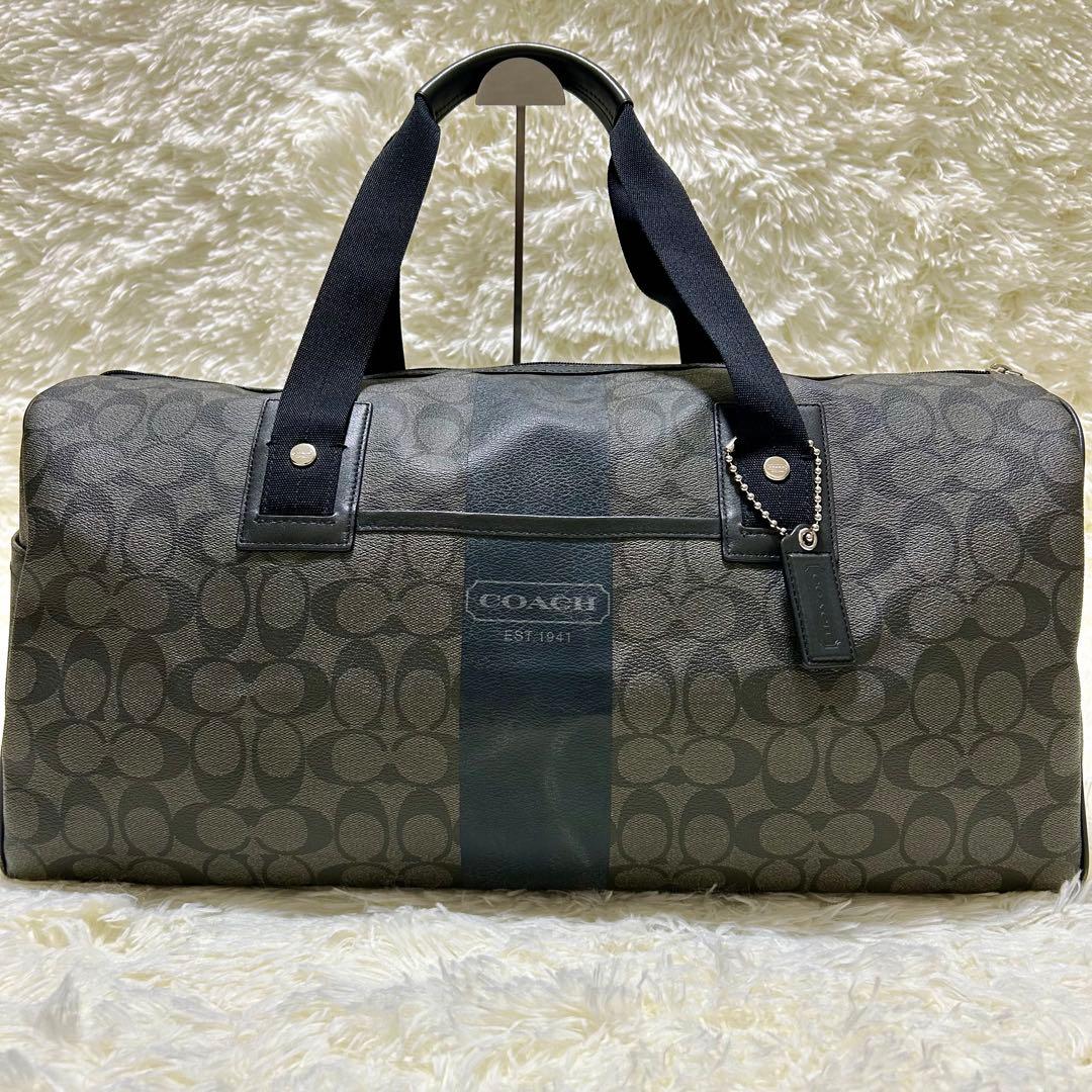 美品　即日発送　COACH ボストンバッグ レザー　PVC 旅行鞄　F77278