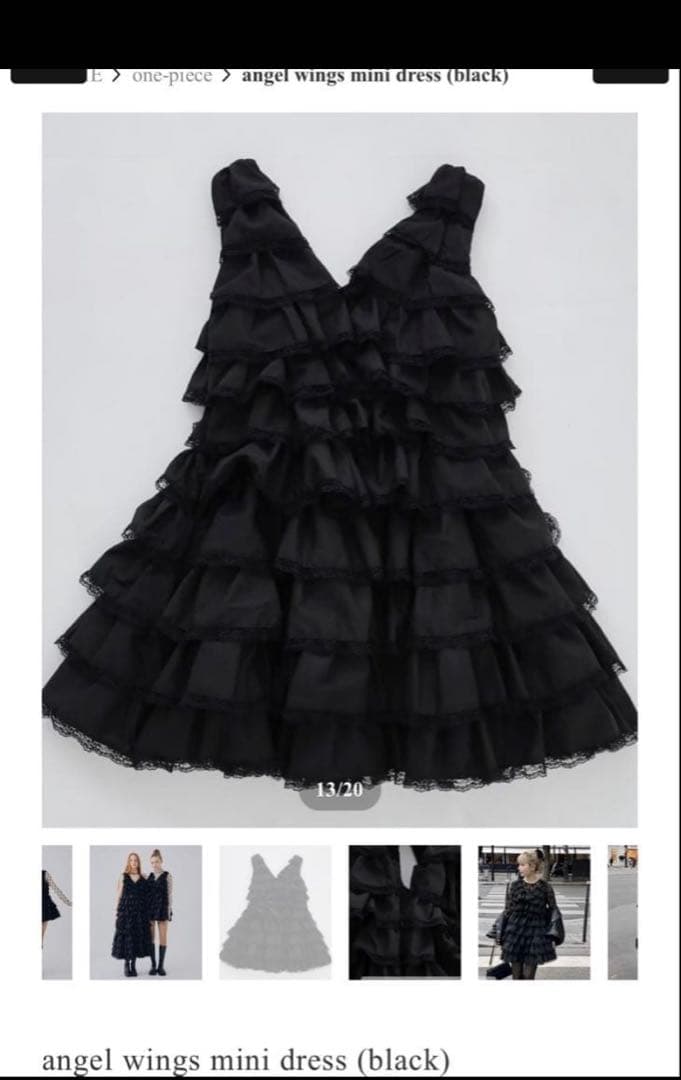 ワンピース angel wings mini dress (black)