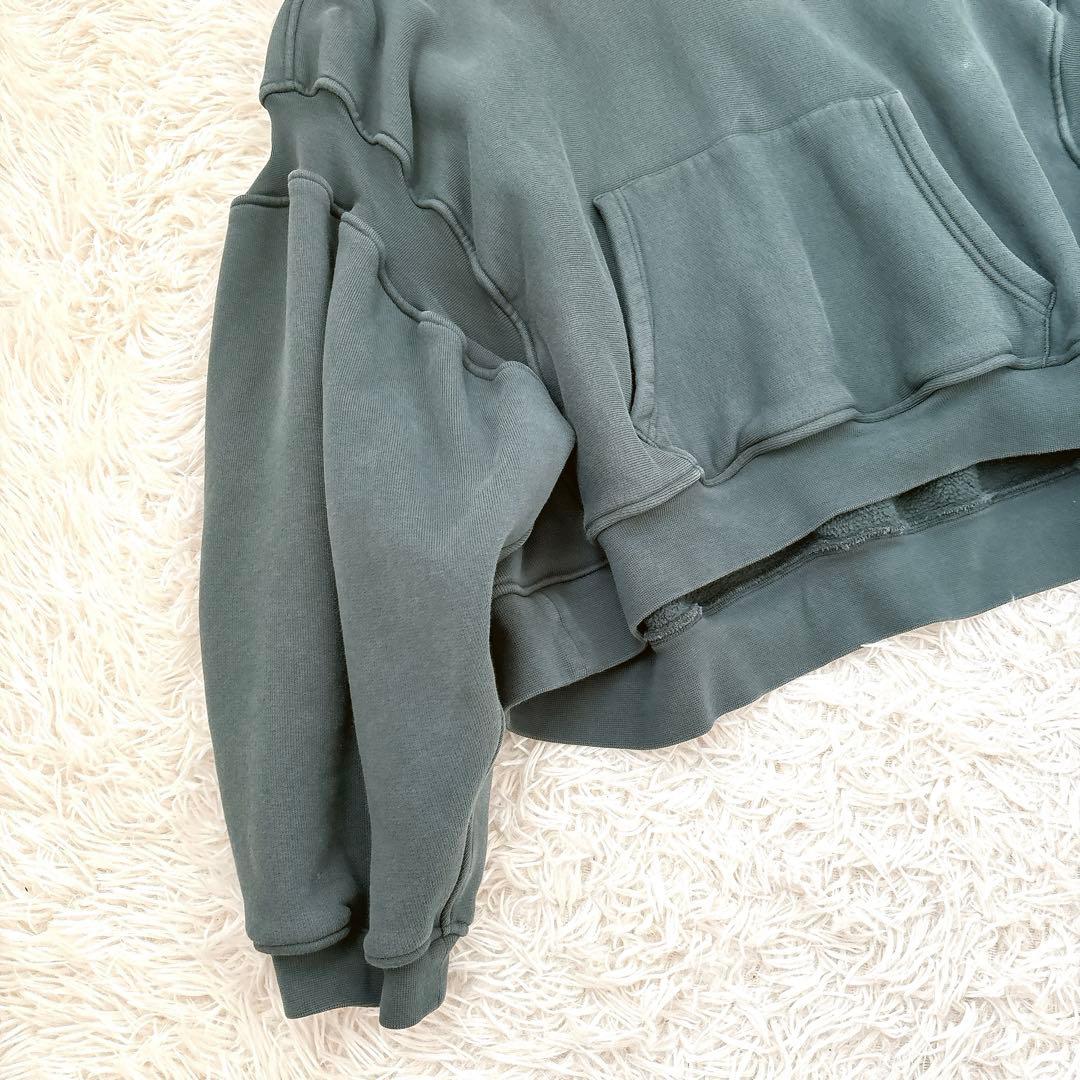 アレキサンダーワン　ダークグリーン クロップドパーカー　コクーン　Mサイズ