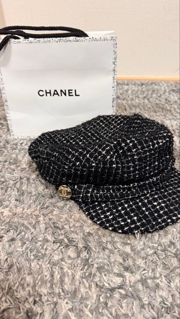 CHANEL シャネル　ツイードキャスケット　レア　Ｌサイズ
