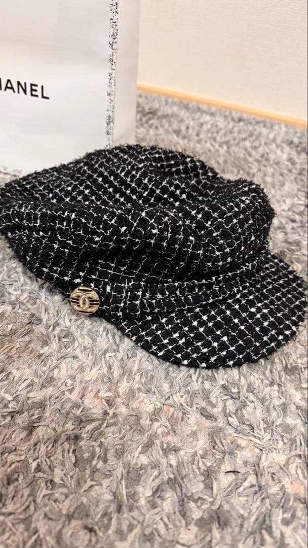 CHANEL シャネル　ツイードキャスケット　レア　Ｌサイズ