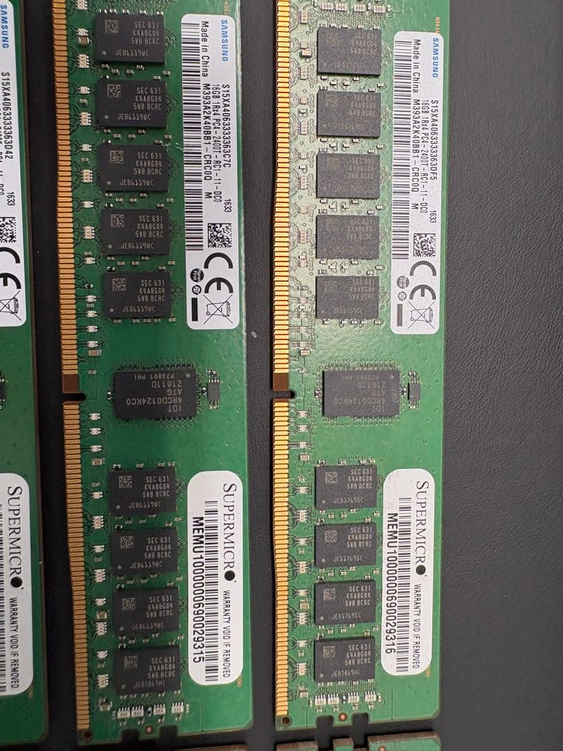 SAMSUNG DDR4-2400T 128GB(16GB x 8枚）