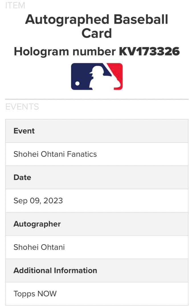 世界23枚限定 ヤンキースタジアム100周年記念試合 大谷選手直筆サインカード