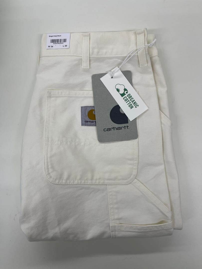 カーハートWIP シングルニーショーツ W34 白 ショートパンツ