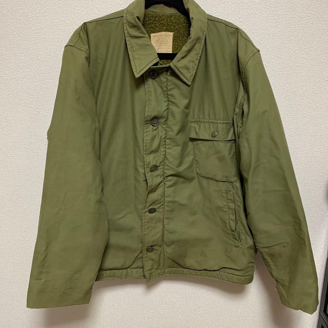 US.NAVY 70's A-2 デッキジャケット ステンシル　XL