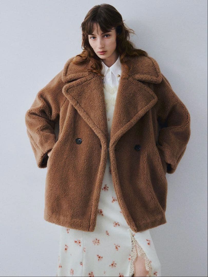 FRAY I.D フレイ アイディーECOPELボアミドルコート　キャメル