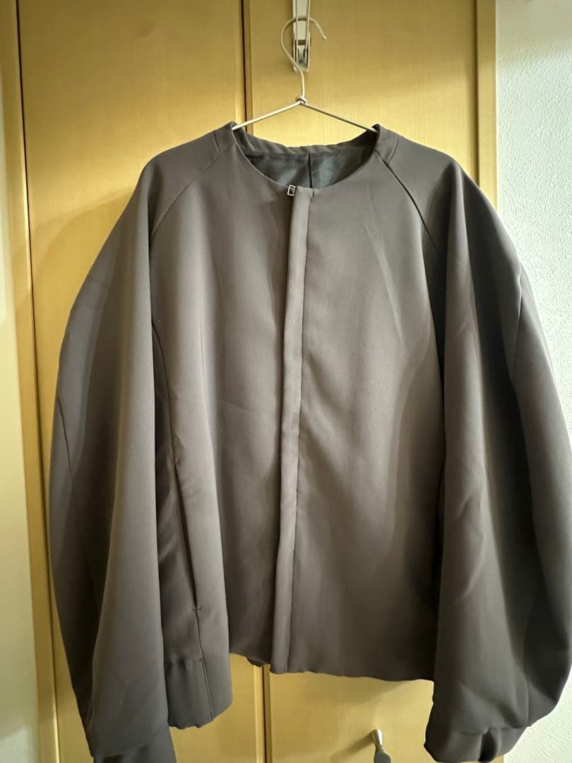 WYM ATTACHMENT ノーカラージップブルゾン　ブラウンセットアップ3点