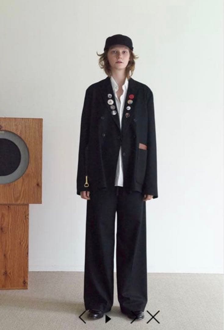 SUNSEA 20AW N.M THICKEND WIDE PANTS ブラック