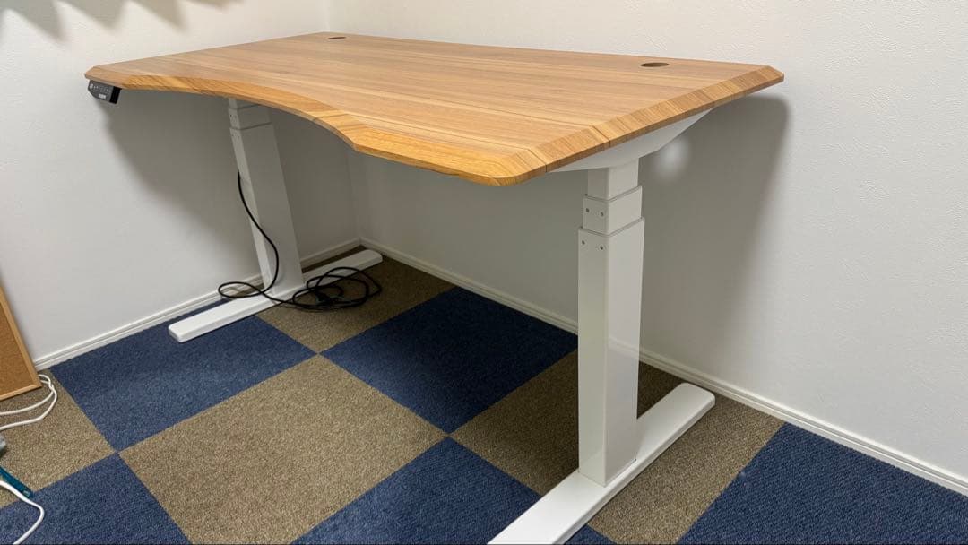 FlexiSpot E3 ブラウンカーブ天板 140x70cmセット