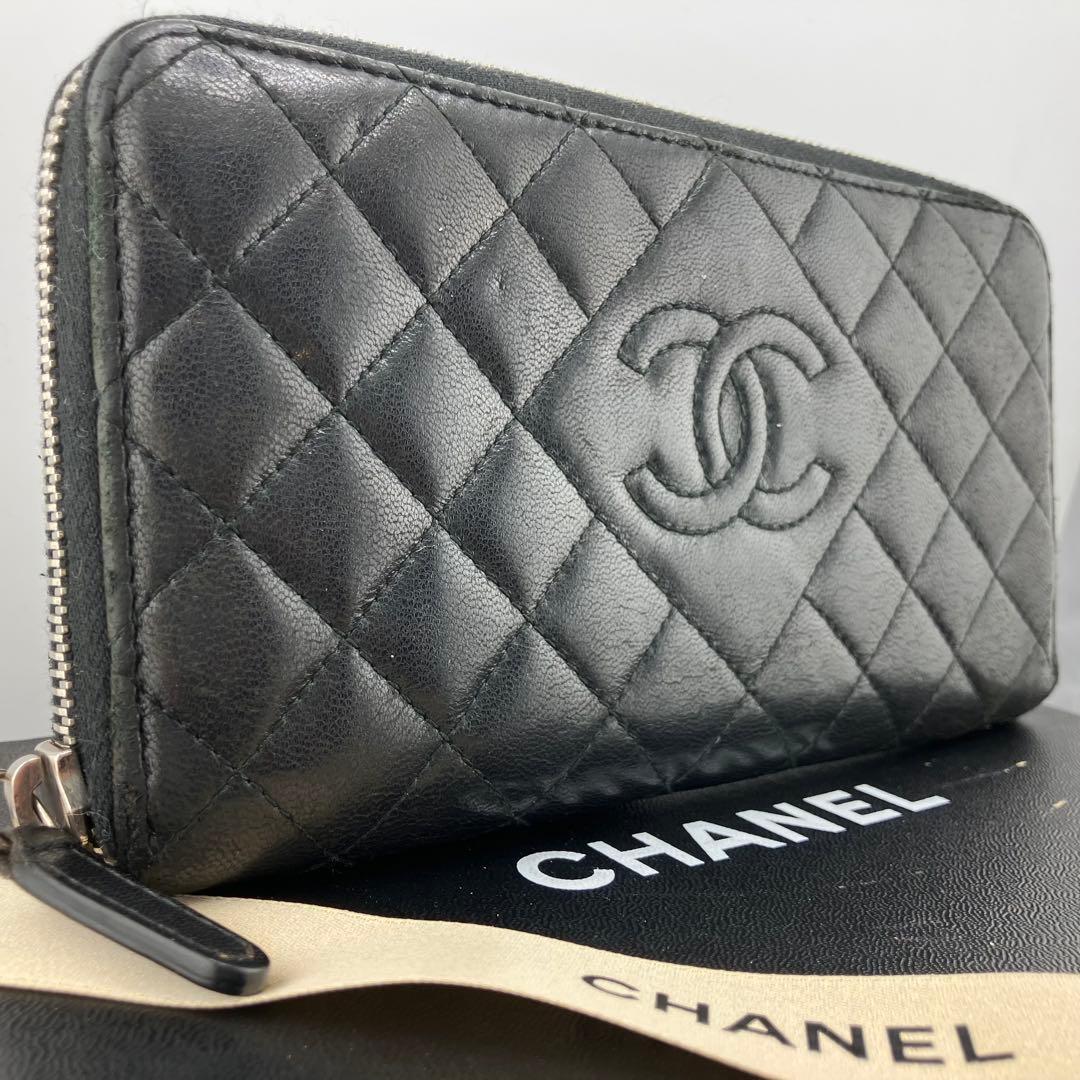 超希少✨美品✨シャネル ジッピーウォレット ココマーク 型押し マトラッセ 黒