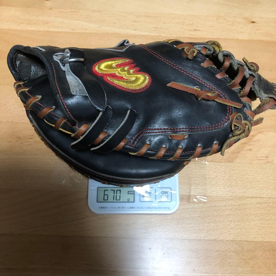 ジームス 硬式 キャッチャーミット 高校野球対応　黒 茶紐