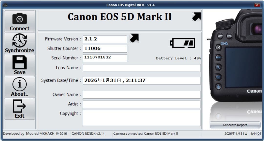Canon EOS 5D Mark II【シャッター回数11,006回】