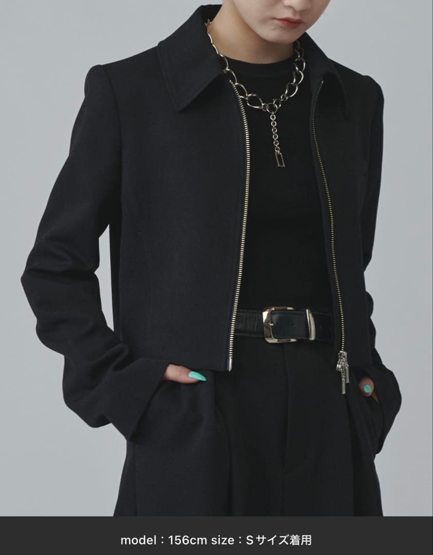 伊*9様 【mi-企画】ダブルジップショートジャケット　ブラック