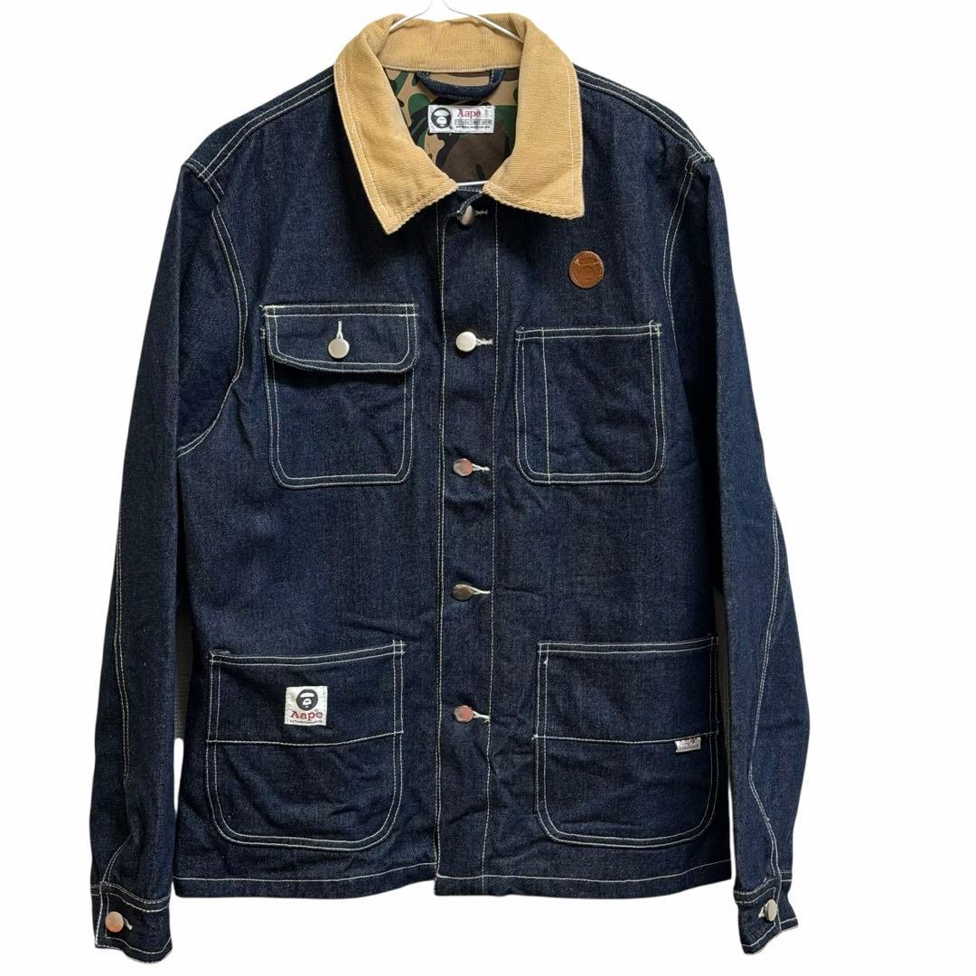 S*o様 美品 Aape ダークデニム カバーオール180エイブ アウタージャケ