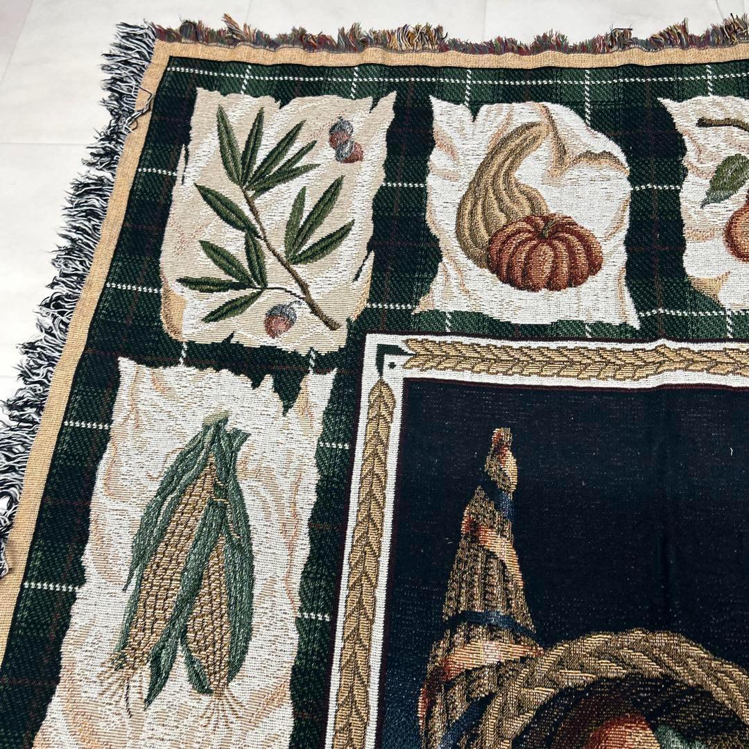 果物　野菜　マルチカバー　ソファーカバー　ヴィンテージラグ　172x132