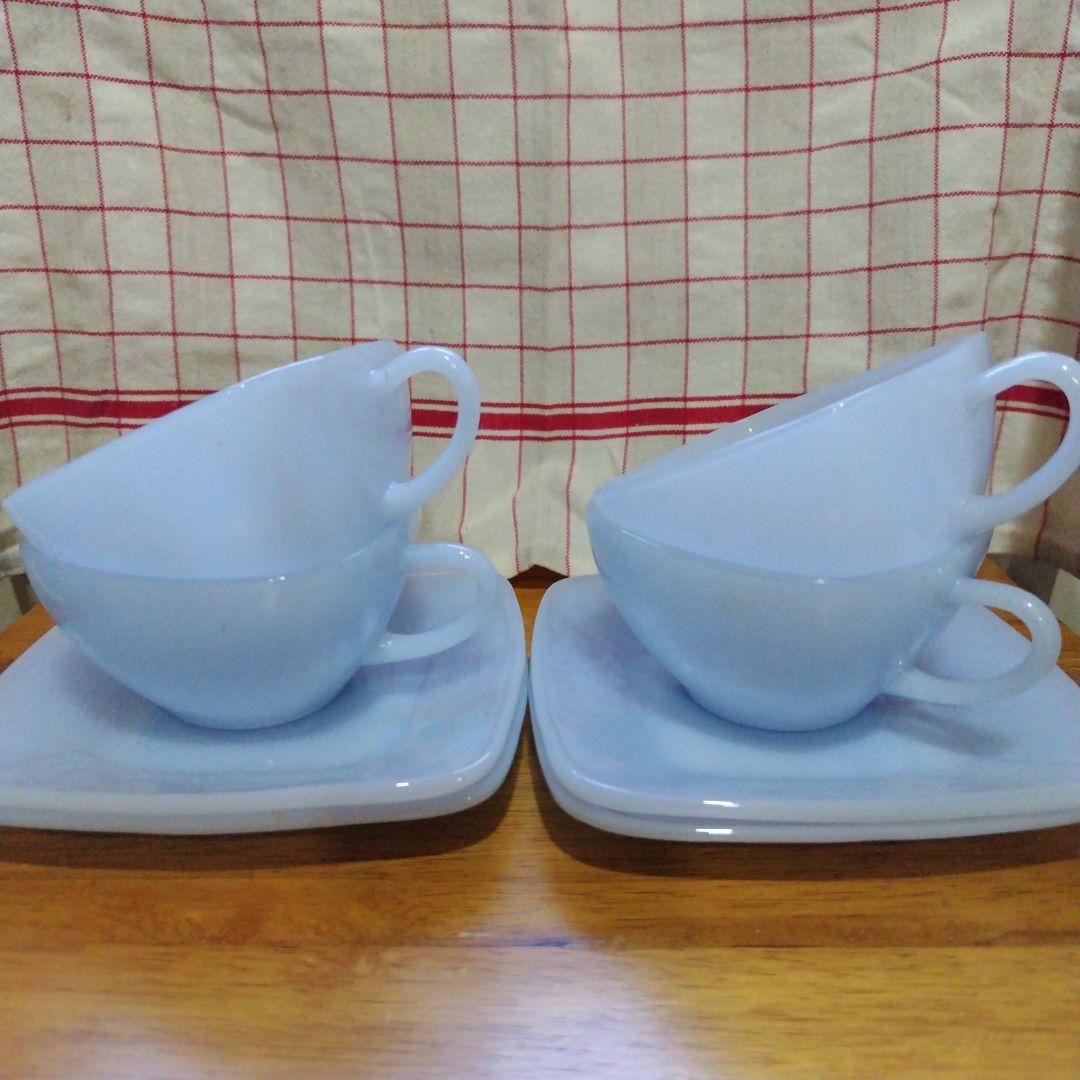 ファイヤーキング ブルー チャーム カップ & ソーサー ４客セット