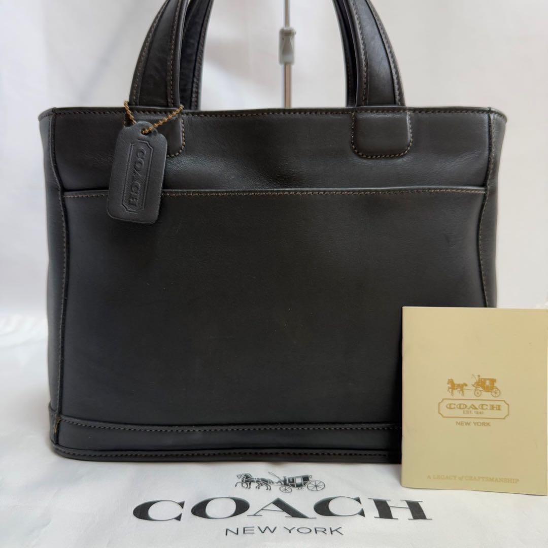 【極美品】オールドコーチ 9303 ハンドバッグ レザー 手提げ 黒 チャーム