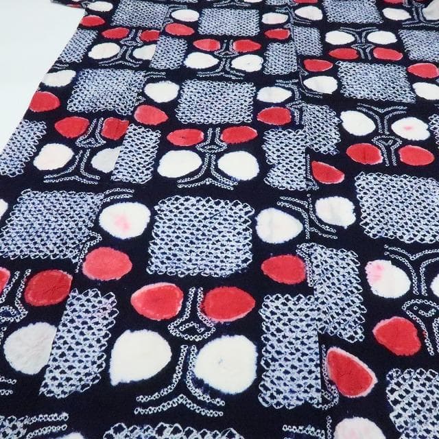 Y3283◆有松鳴海絞り 綿 仕付け糸付 手縫い仕立て 高級浴衣 洗える夏着物