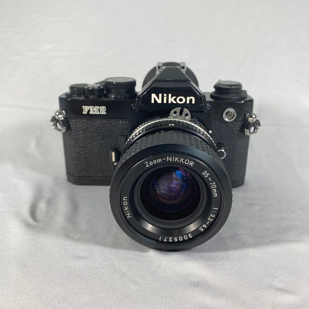 【動作OK】 Nikon ニコン New FM2 一眼レフ フィルムカメラ 黒
