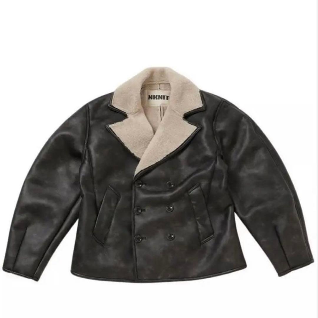 ジャケット・アウター NKNIT vegan mouton shaped jacket black