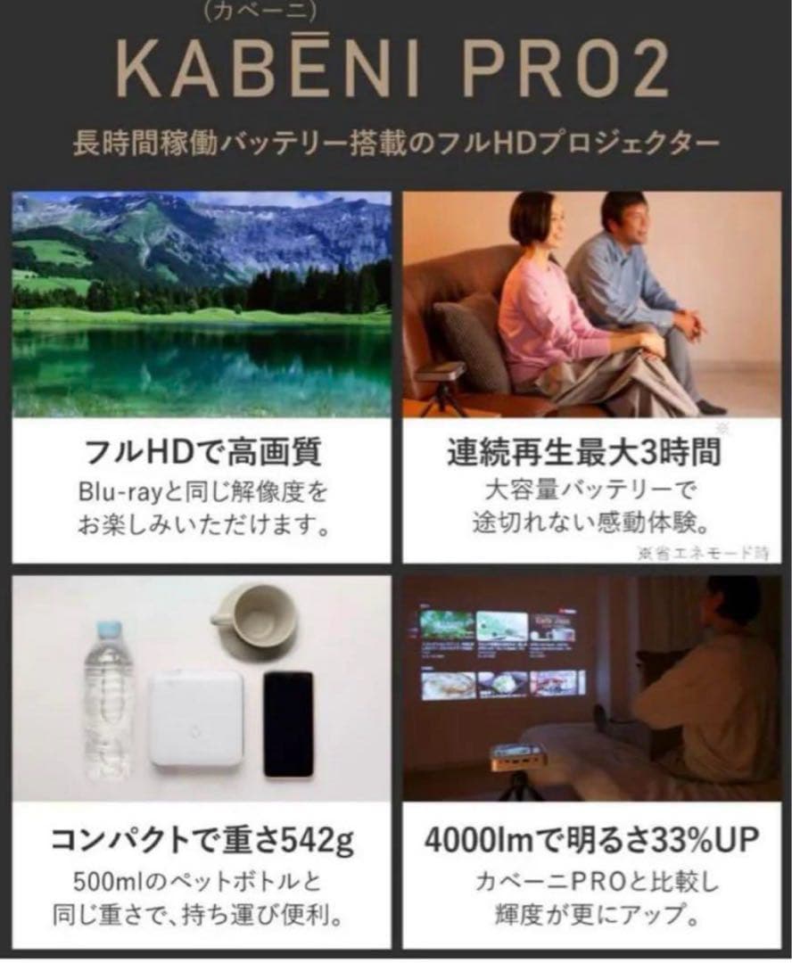 完備品　カベーニPRO2 モバイル プロジェクター