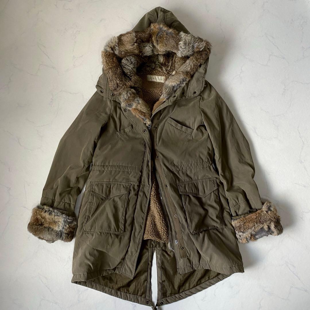 y2k 00s archive グランジ リアルファーモッズコート 平成ギャル