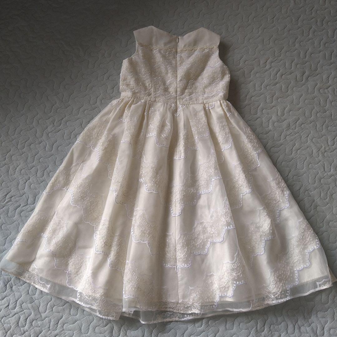 専用　美品　トッカバンビーニ　ドレス　 刺繍　アイボリー　120　クロスリボン