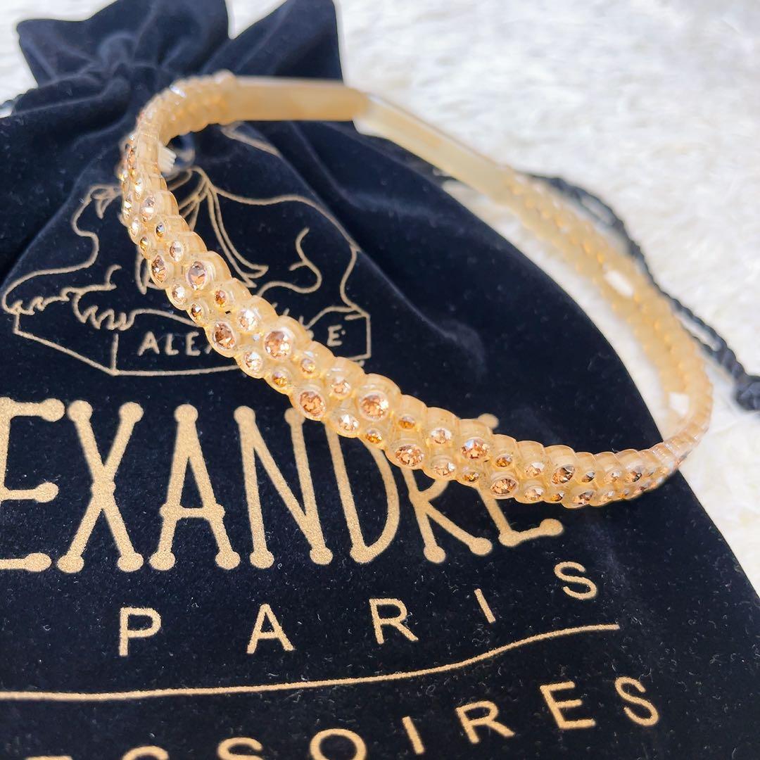 美品　アレクサンドルドゥパリ　カチューシャ　保存袋付き　ラインストーン　ゴールド