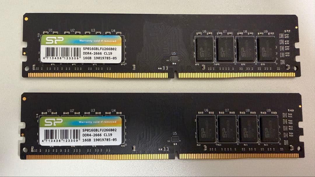 SP DDR4-2666 16GB ２枚 合計32GB メモリモジュール