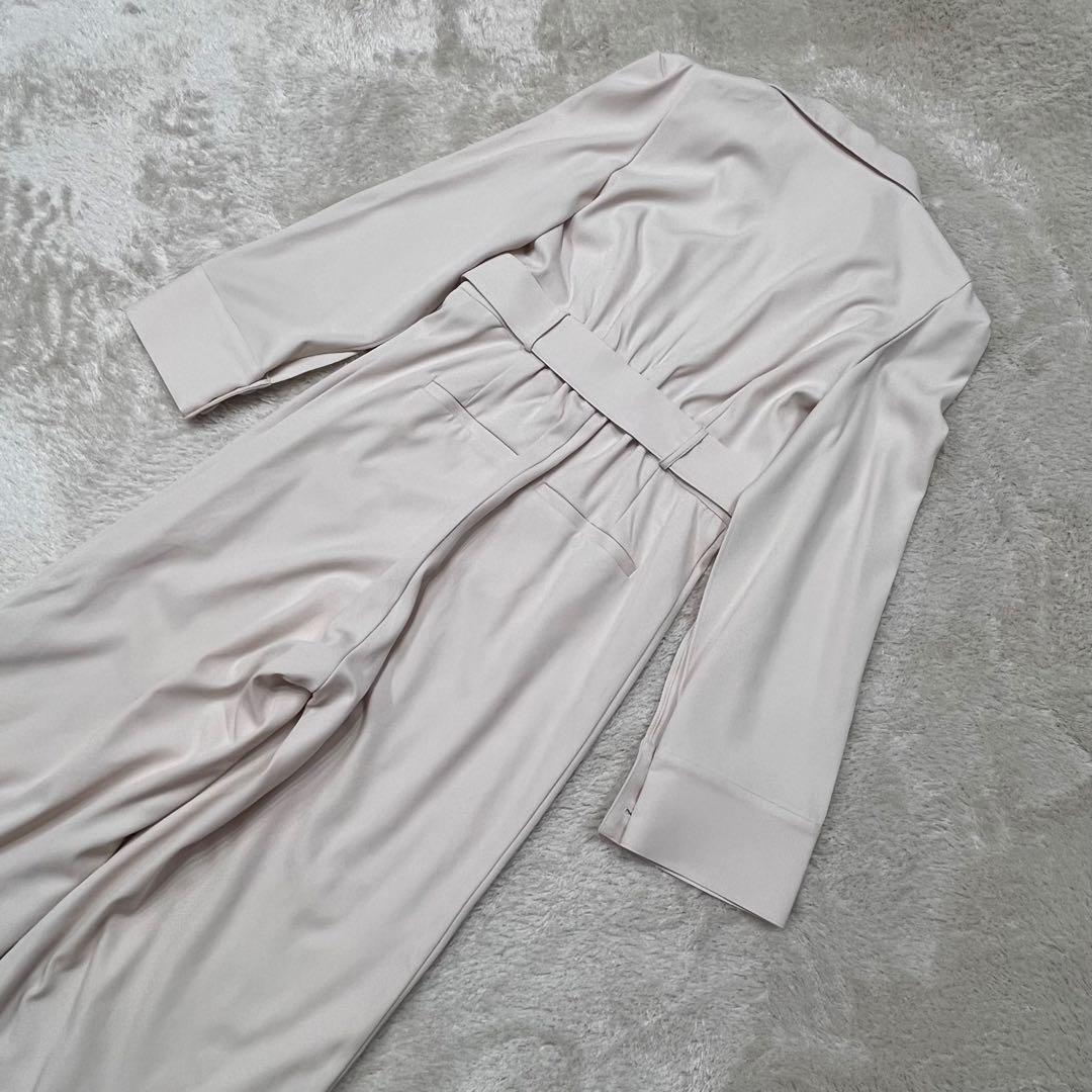 新品　PARTY ベルト付ケープ風オールインワン　ホワイト　門りょう