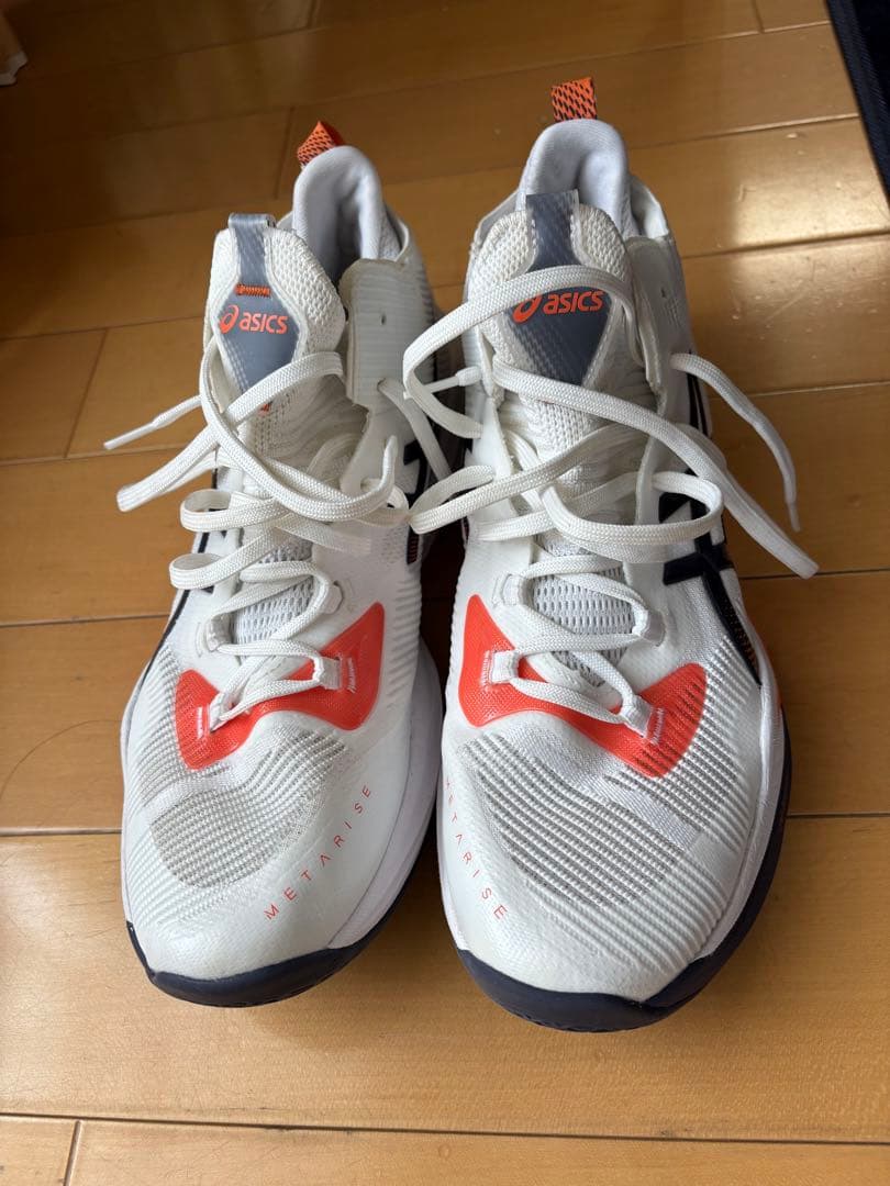 asics メタライズ2 バレーボールシューズ ホワイト/オレンジ